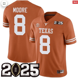 Texas Longhorns Football 2425 Jersey - CFP Final Patch - All Stitched Orange  MOORE - 8