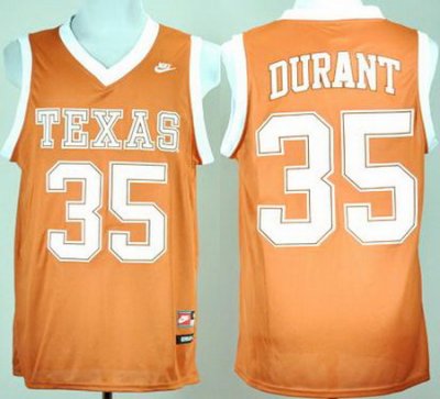 Texas Longhorns Kevin Durant 35 Burnt Orange College Basketball Jersey