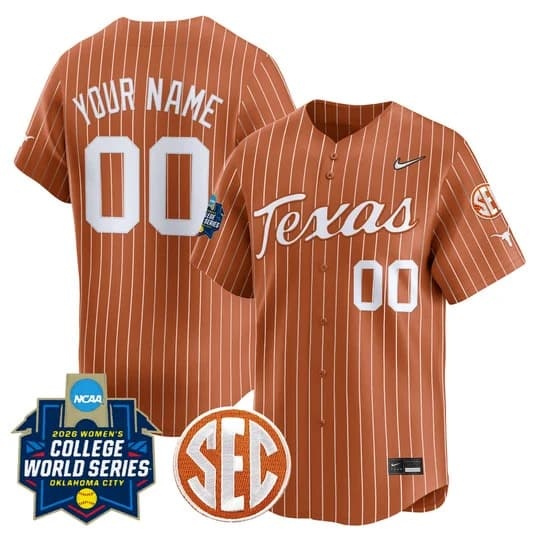 Texas Longhorns Softball 2026 World Series (WCWS) Vapor Premier Limited Custom Jersey   - All S