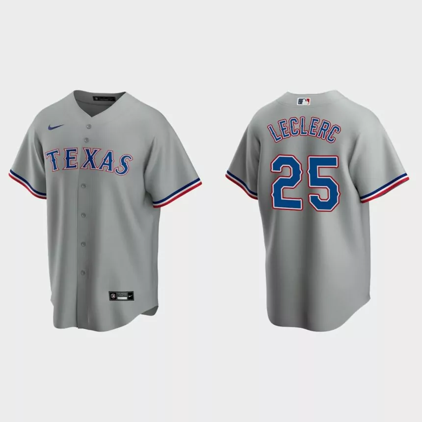 Texas Rangers #25 Jose Leclerc Gray 2020 Replica Road Jersey