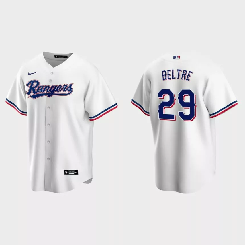 Texas Rangers #29 Adrian Beltre White Replica Home Jersey