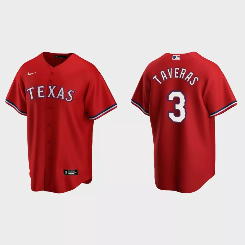 Texas Rangers #3 Leody Taveras Replica Alternate Jersey – Red