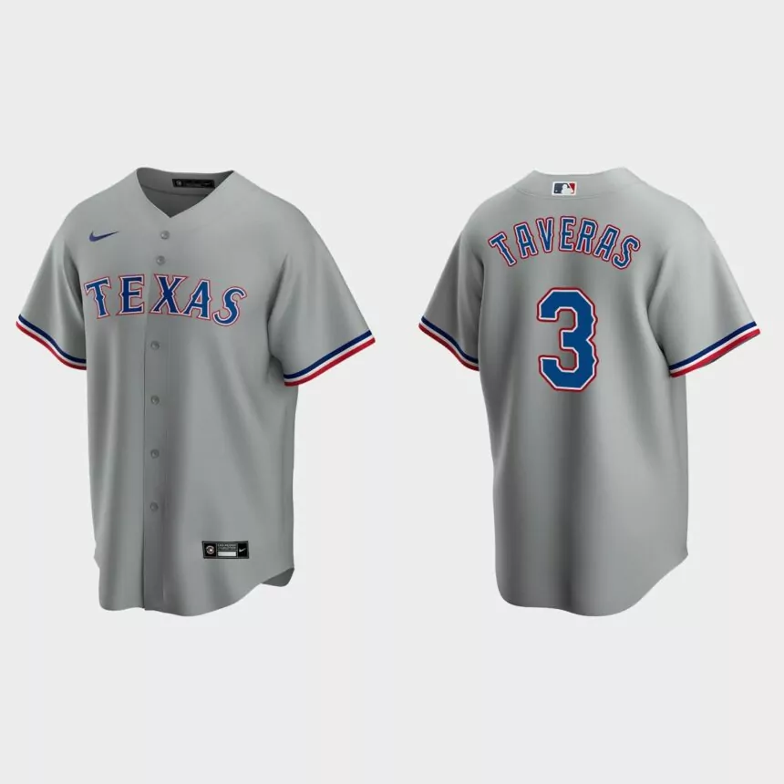 Texas Rangers #3 Leody Taveras Replica Road Jersey – Gray