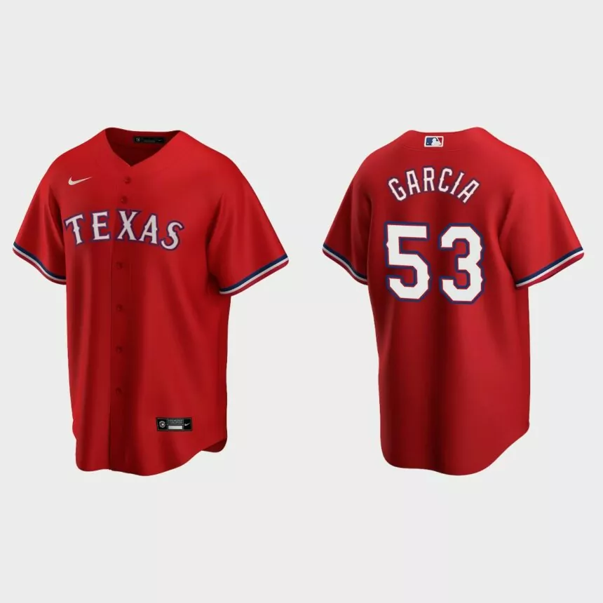 Texas Rangers #53 Adolis Garcia Replica Alternate Jersey – Red
