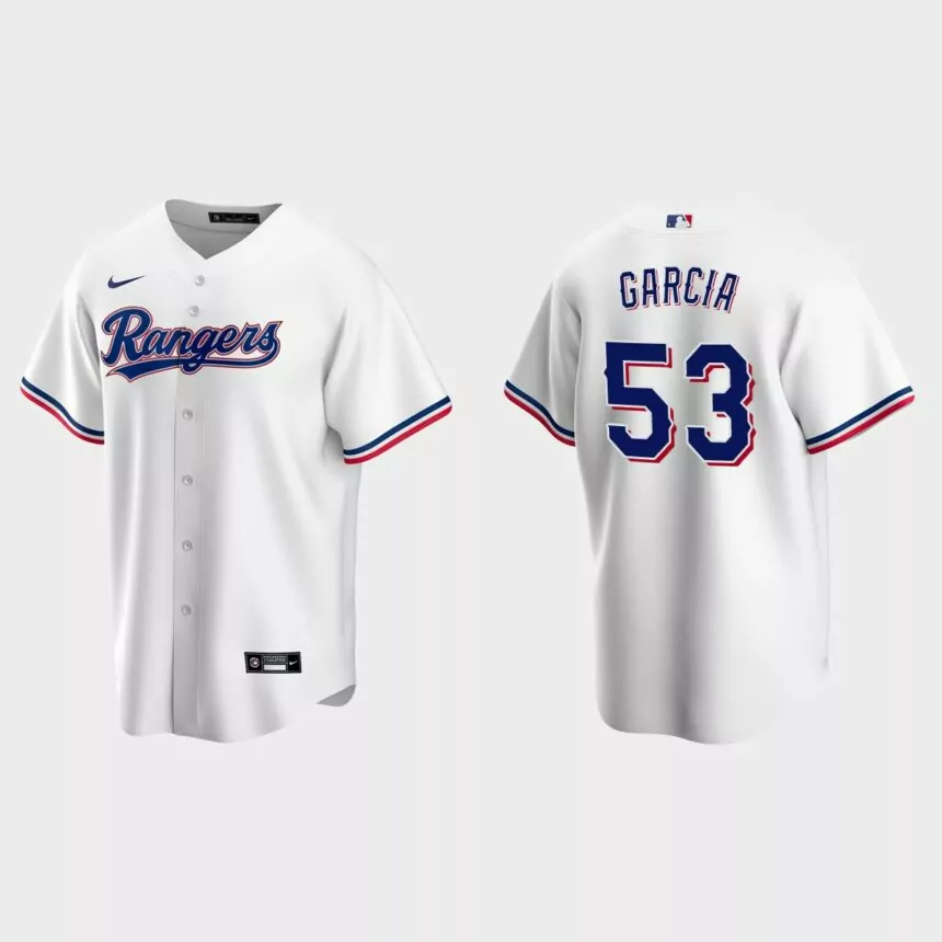 Texas Rangers #53 Adolis Garcia Replica Home Jersey – White