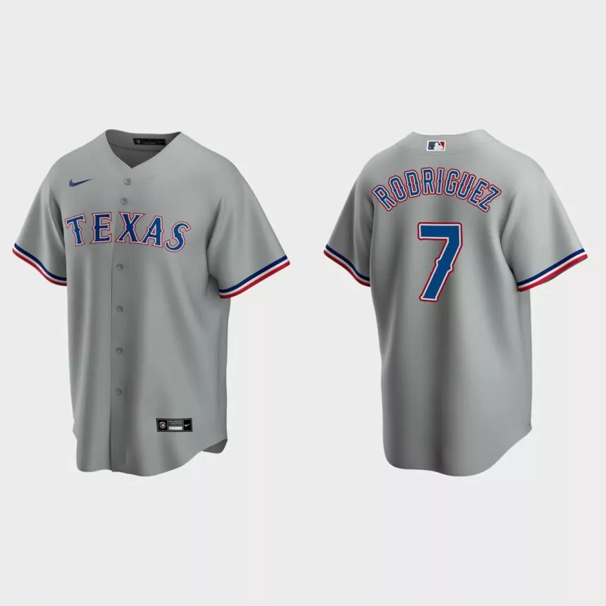 Texas Rangers #7 Ivan Rodriguez Gray 2020 Replica Road Jersey