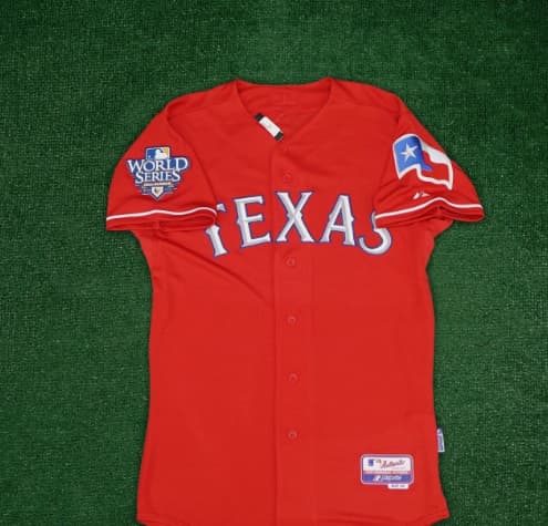 Texas Rangers 2010 Authentic On-Field World Series Cool Base Red Jersey