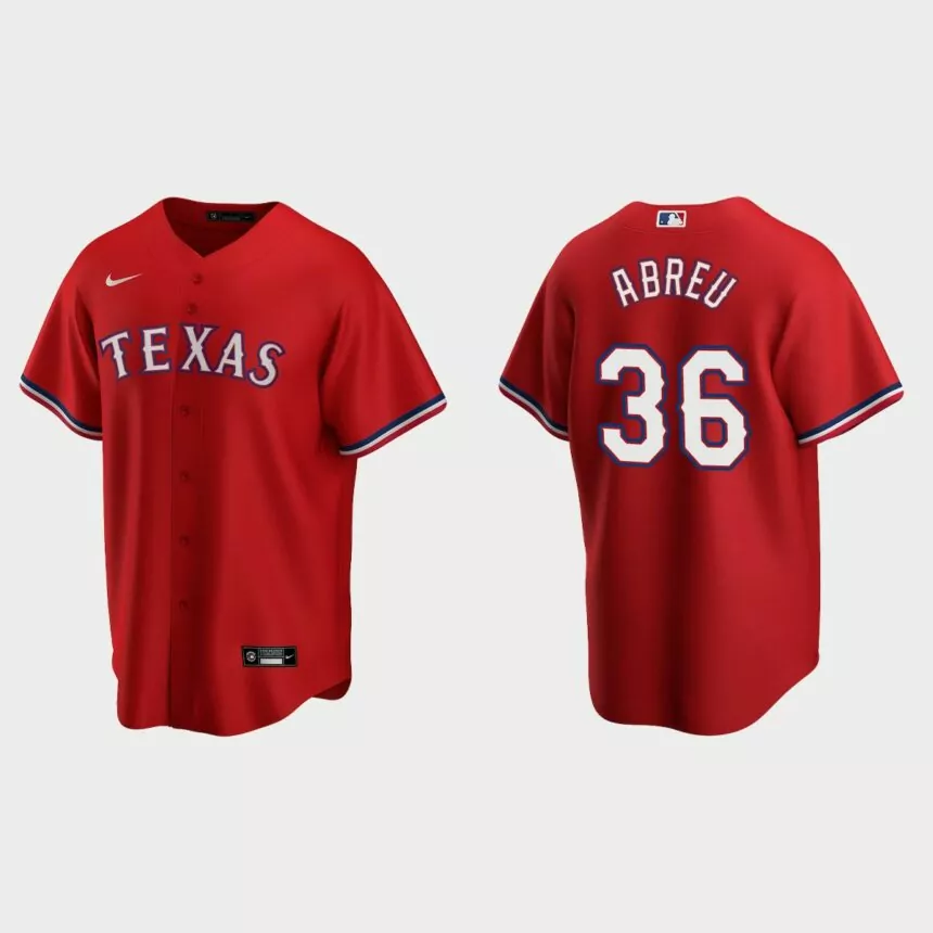 Texas Rangers Albert Abreu Replica Alternate Jersey – Red