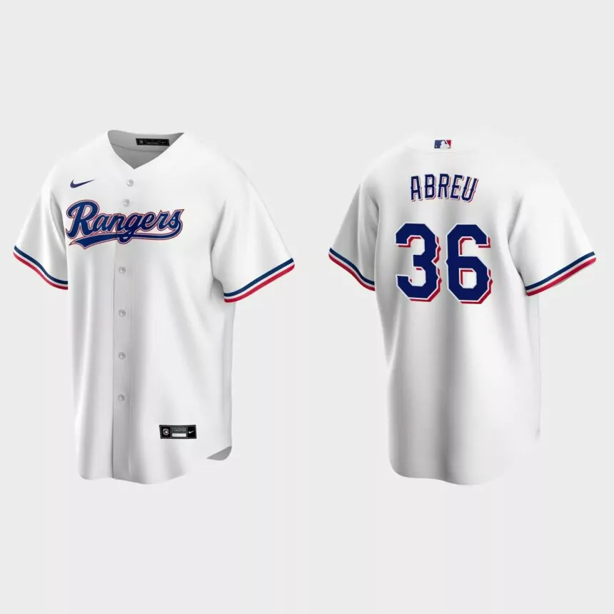 Texas Rangers Albert Abreu Replica Home Jersey – White