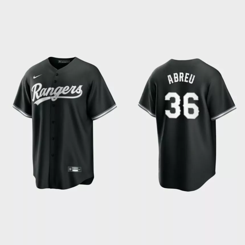 Texas Rangers Albert Abreu Replica Official Jersey – Black White