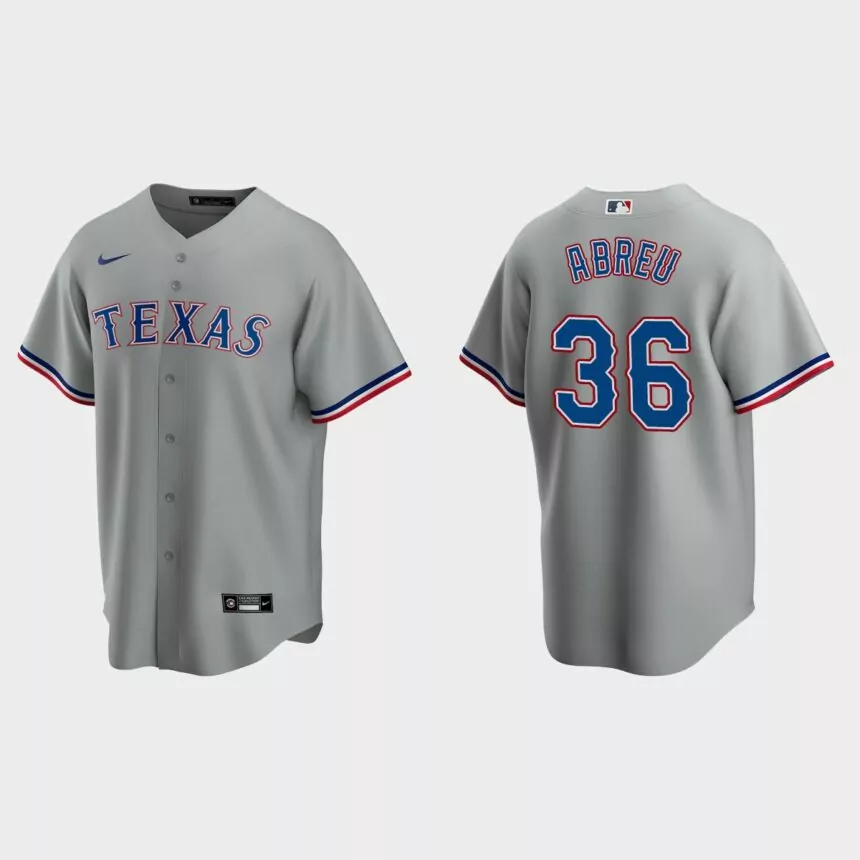 Texas Rangers Albert Abreu Replica Road Jersey – Gray