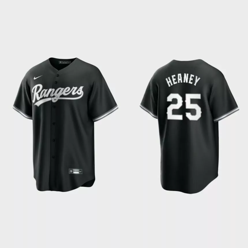 Texas Rangers Andrew Heaney Replica Official Jersey – Black White