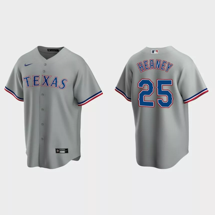 Texas Rangers Andrew Heaney Replica Road Jersey – Gray