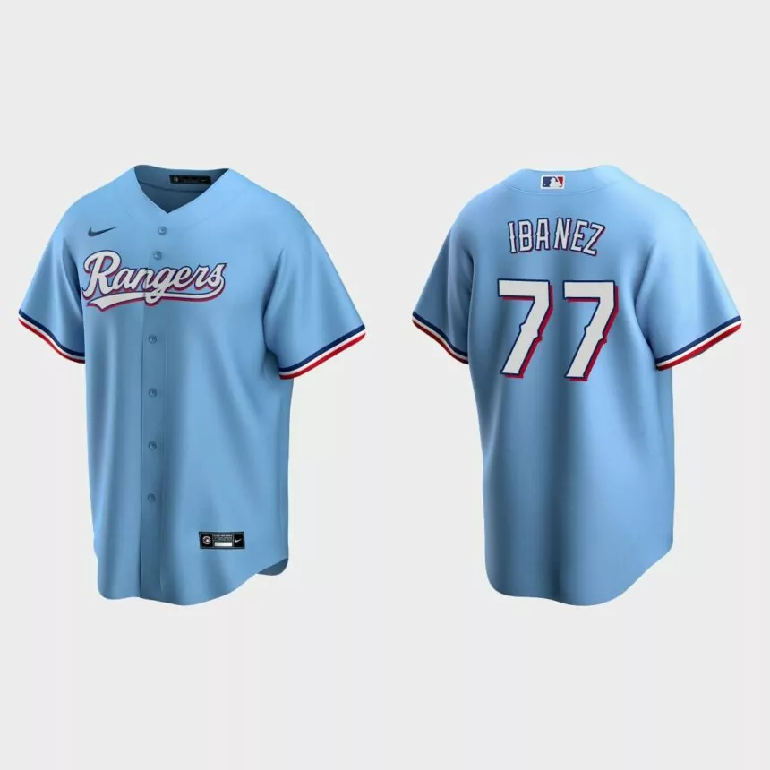 Texas Rangers Andy Ibanez Replica Alternate Jersey – Light Blue