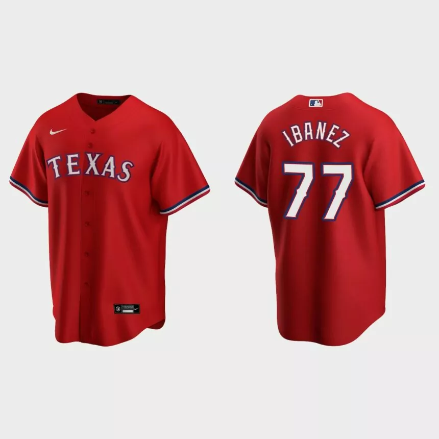 Texas Rangers Andy Ibanez Replica Alternate Jersey – Red