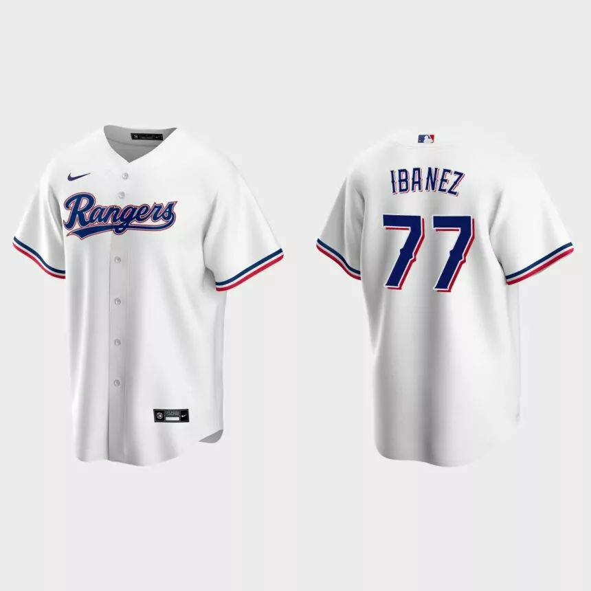 Texas Rangers Andy Ibanez Replica Home Jersey – White