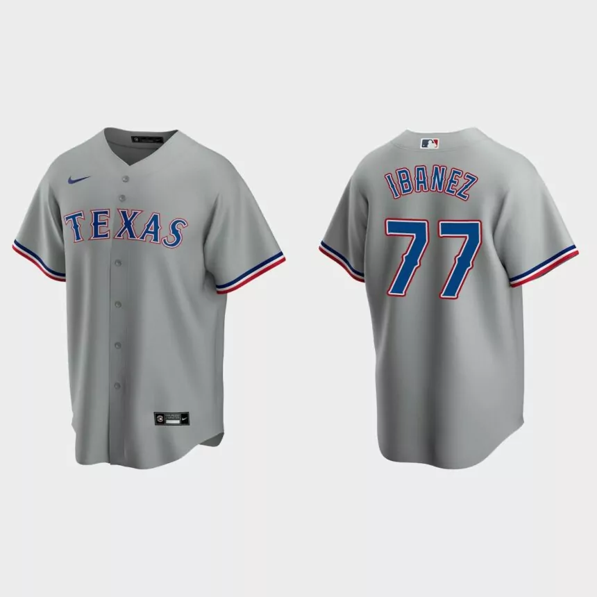 Texas Rangers Andy Ibanez Replica Road Jersey – Gray