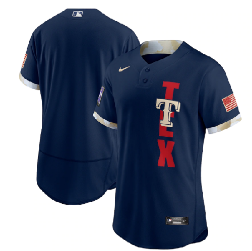 Texas Rangers Blank 2021 Navy All-Star Flex Base Stitched MLB Jersey