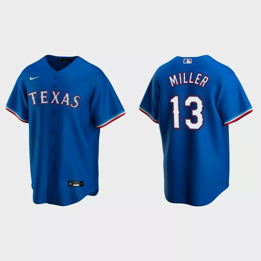 Texas Rangers Brad Miller Replica Alternate Jersey – Royal