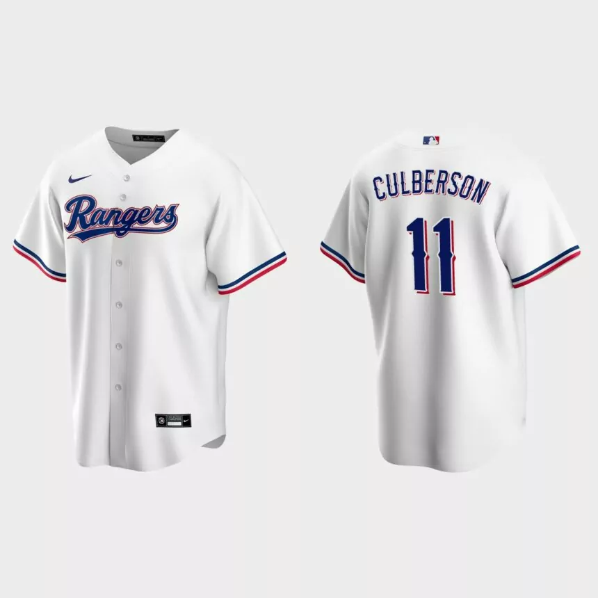Texas Rangers Charlie Culberson Replica Home Jersey – White