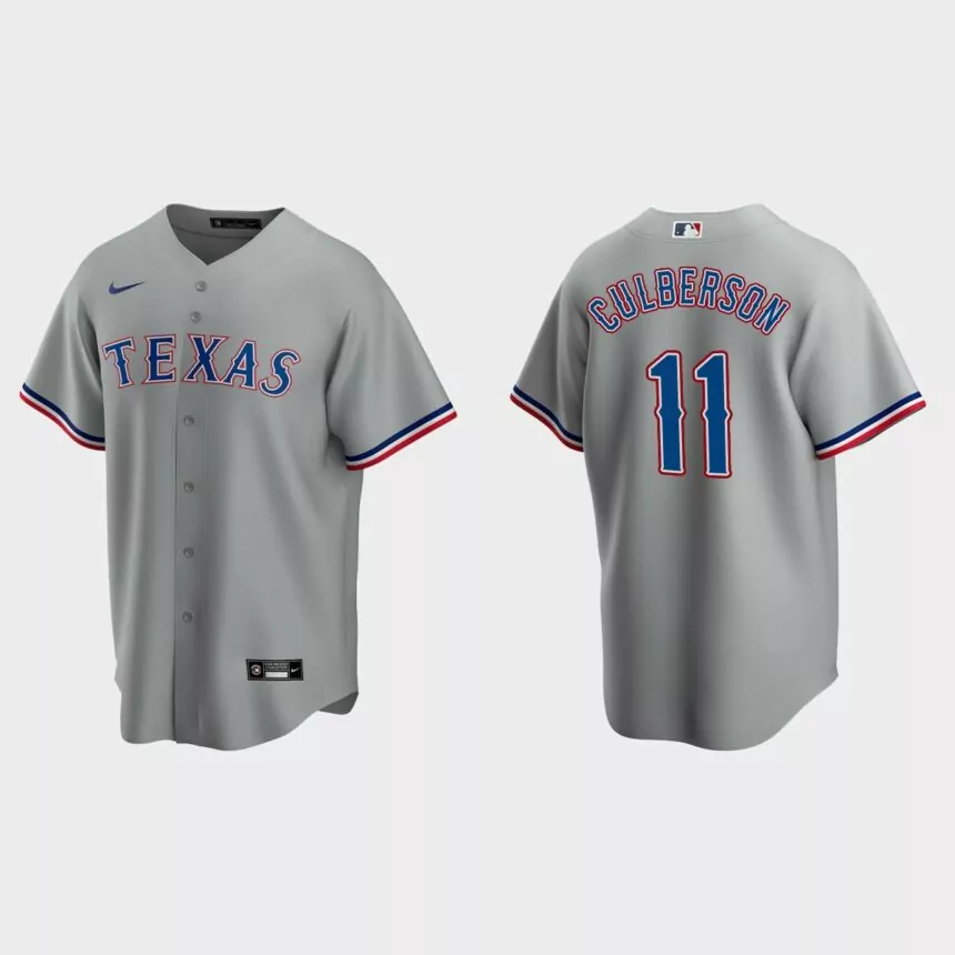 Texas Rangers Charlie Culberson Replica Road Jersey – Gray