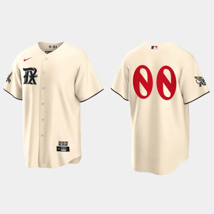 Texas Rangers Custom 2023 City Connect Replica Jersey – Cream 