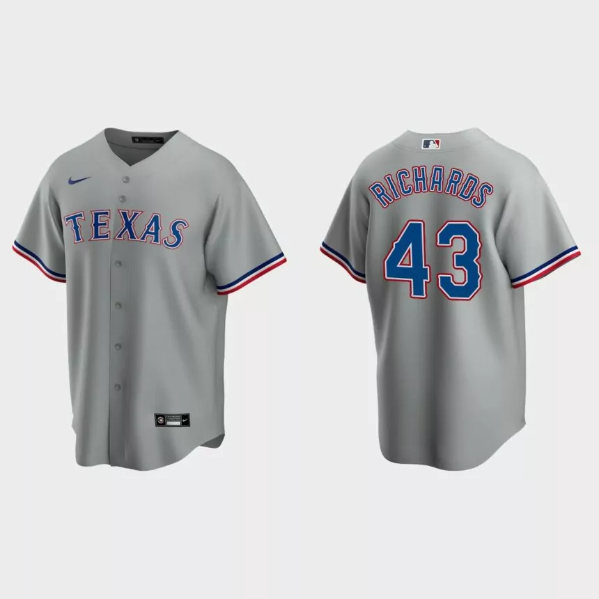 Texas Rangers Garrett Richards Replica Road Jersey – Gray
