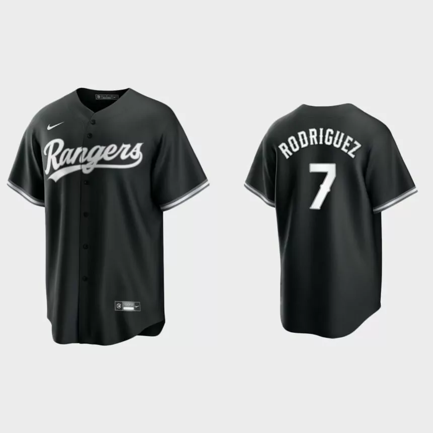 Texas Rangers Ivan Rodriguez 2021 All Black Fashion Replica Jersey – Black White