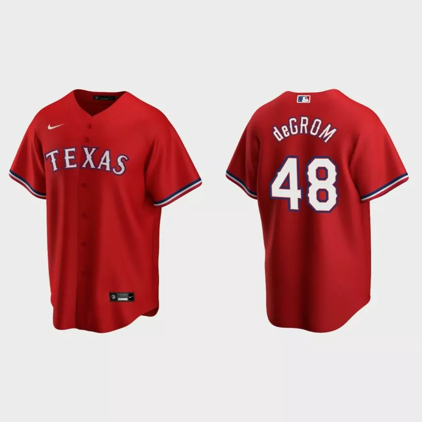 Texas Rangers Jacob deGrom Replica Alternate Jersey – Red
