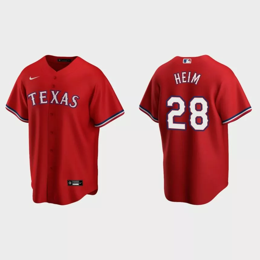 Texas Rangers Jonah Heim Replica Alternate Jersey – Red