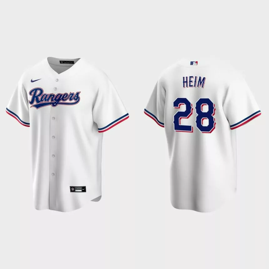 Texas Rangers Jonah Heim Replica Home Jersey – White