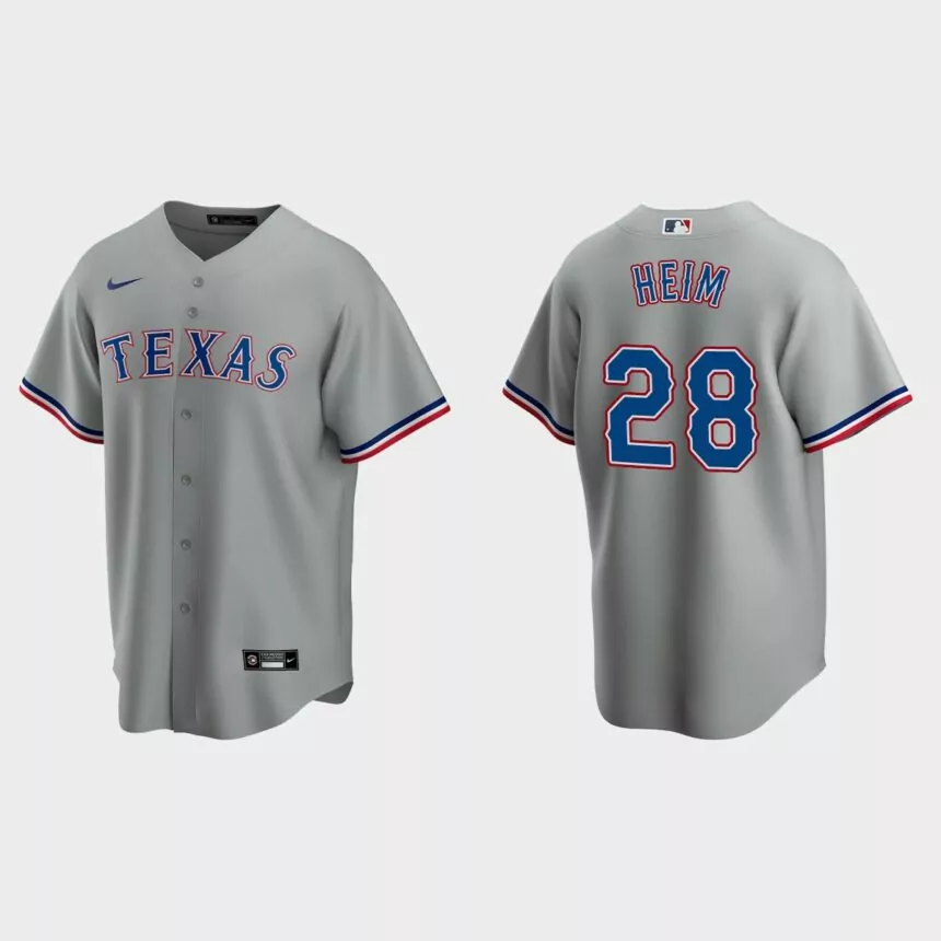 Texas Rangers Jonah Heim Replica Road Jersey – Gray