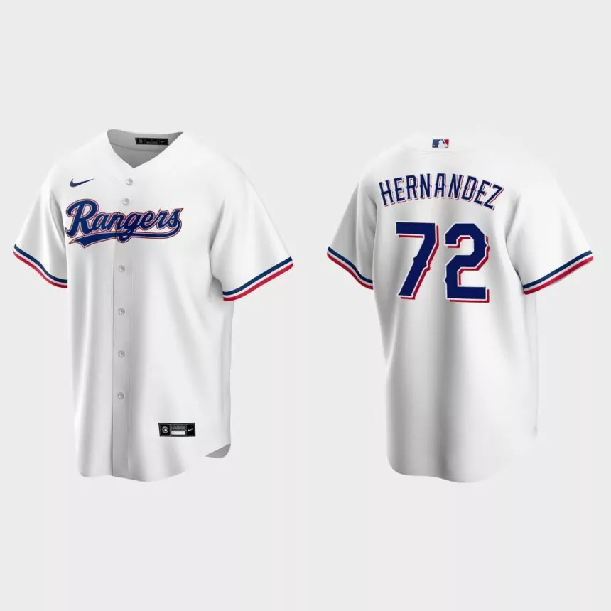 Texas Rangers Jonathan Hernandez Replica Home Jersey – White
