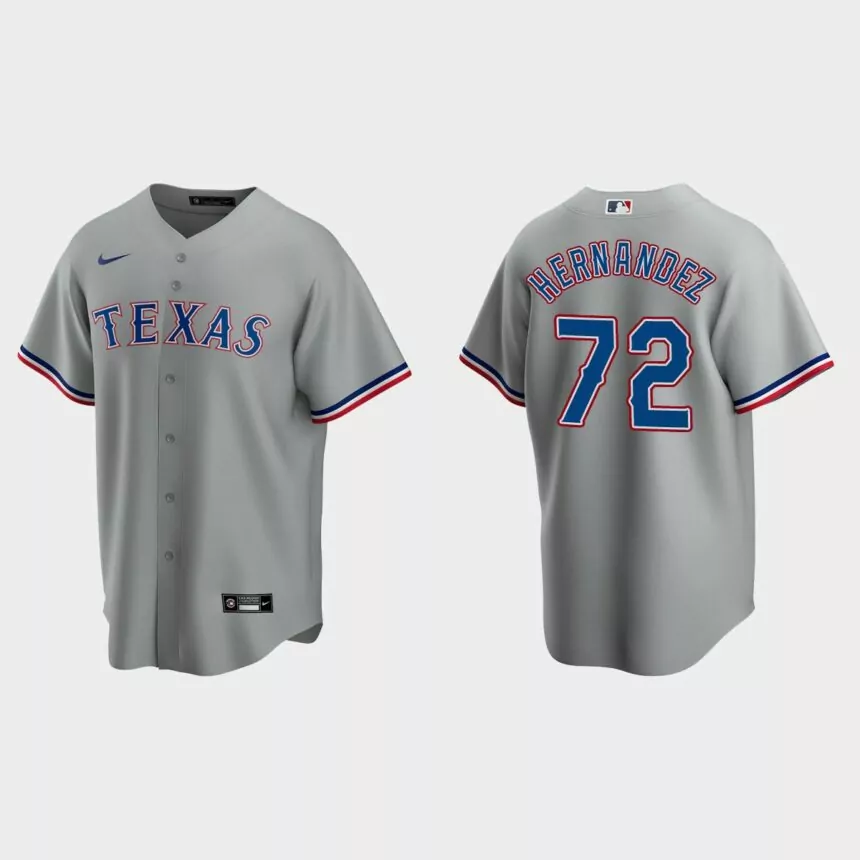 Texas Rangers Jonathan Hernandez Replica Road Jersey – Gray
