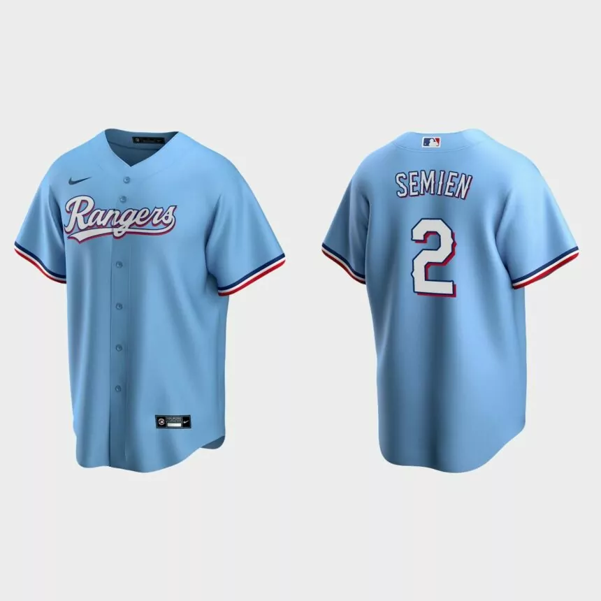 Texas Rangers Marcus Semien Replica Alternate Jersey – Light Blue