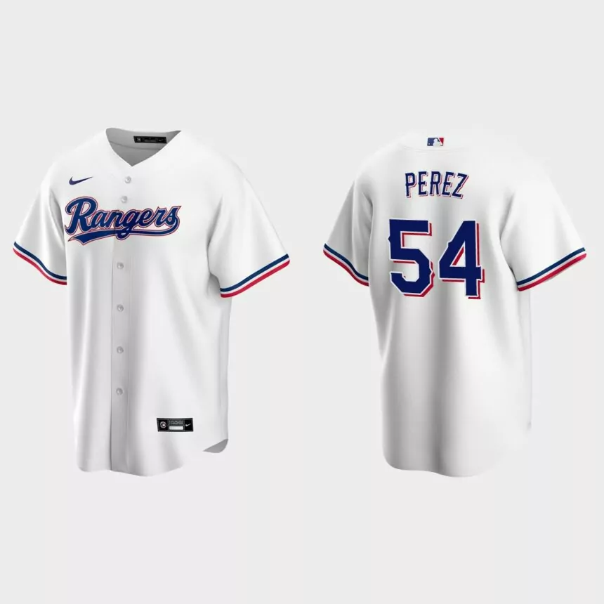Texas Rangers Martin Perez Replica Home Jersey – White