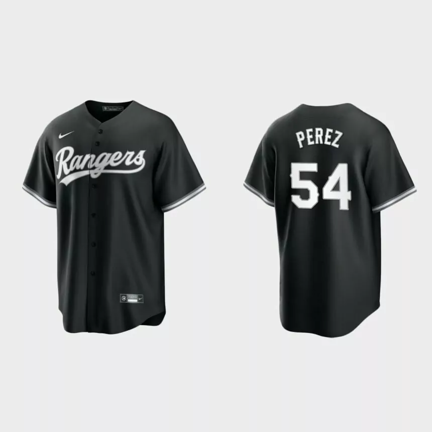 Texas Rangers Martin Perez Replica Official Jersey – Black White