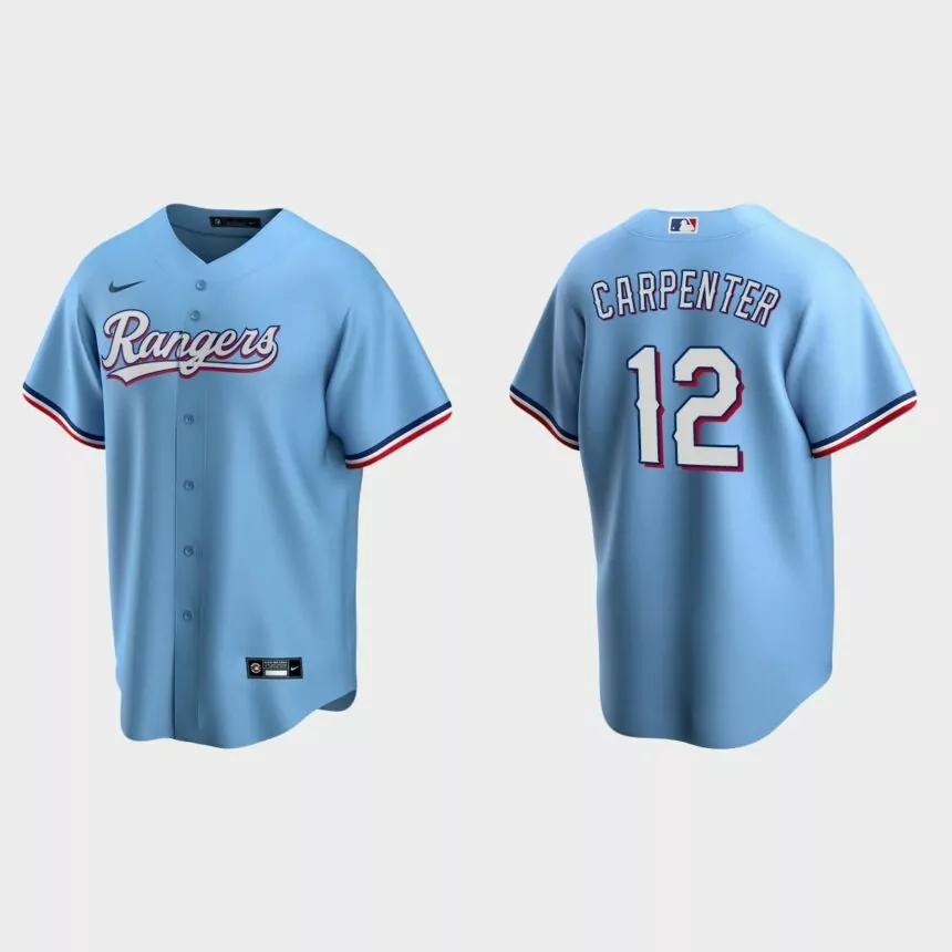 Texas Rangers Matt Carpenter Replica Alternate Jersey – Light Blue