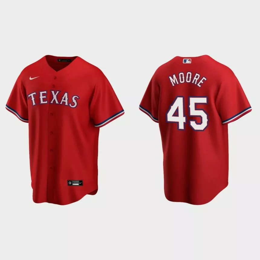 Texas Rangers Matt Moore Replica Alternate Jersey – Red