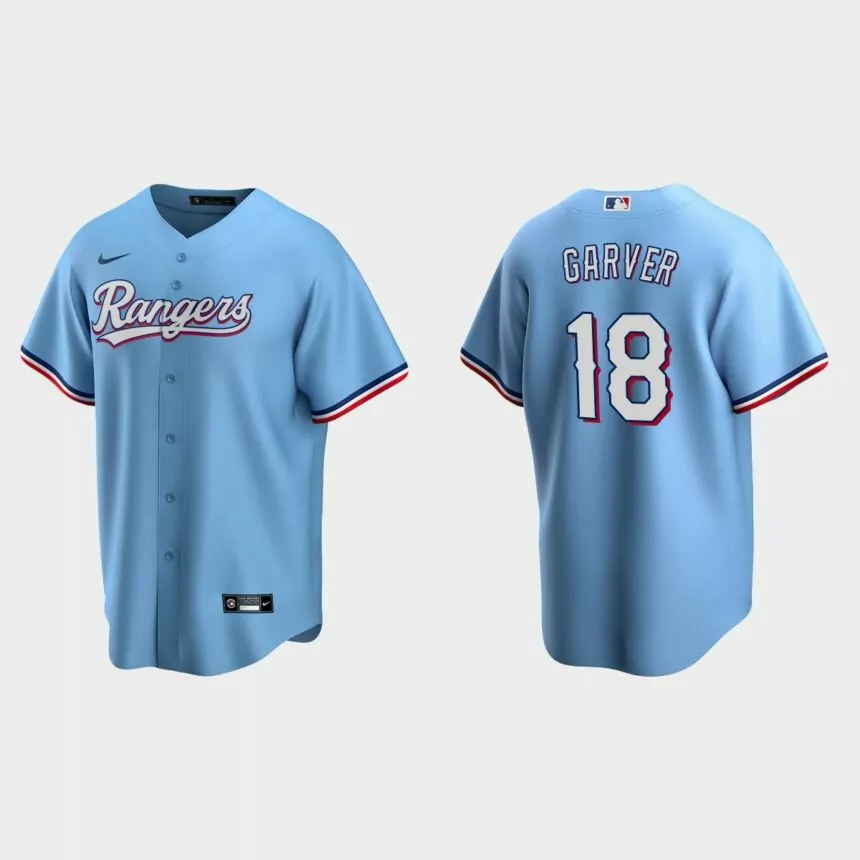 Texas Rangers Mitch Garver Replica Alternate Jersey – Light Blue