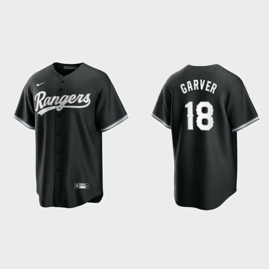 Texas Rangers Mitch Garver Replica Official Jersey – Black White