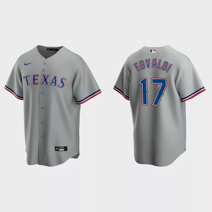 Texas Rangers Nathan Eovaldi Replica Road Jersey – Gray