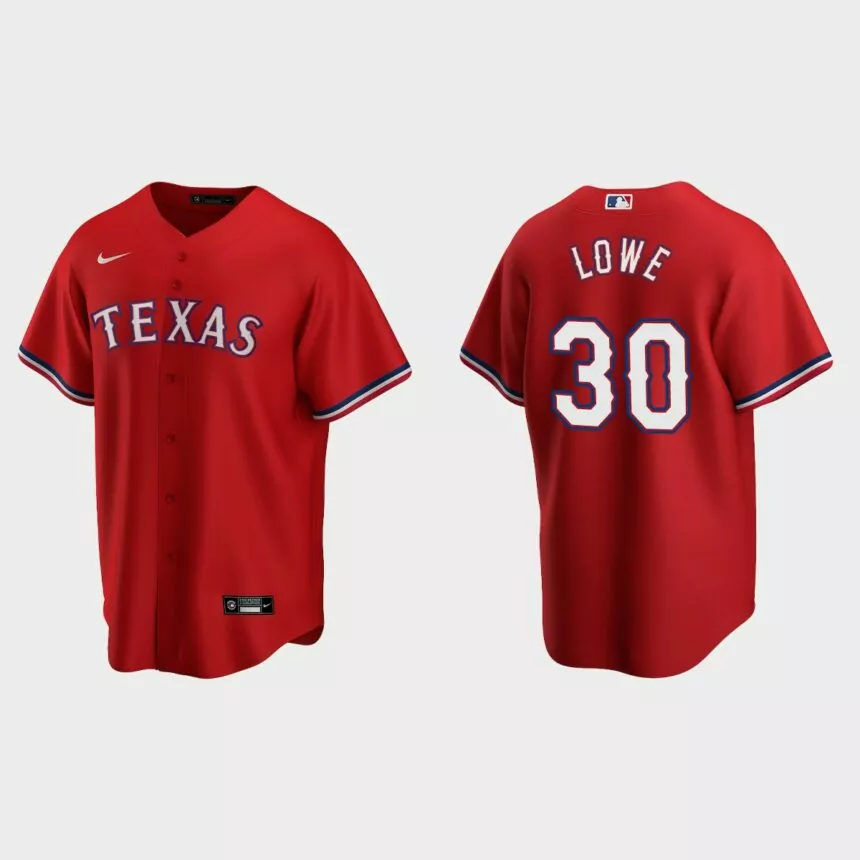 Texas Rangers Nathaniel Lowe Replica Alternate Jersey – Red