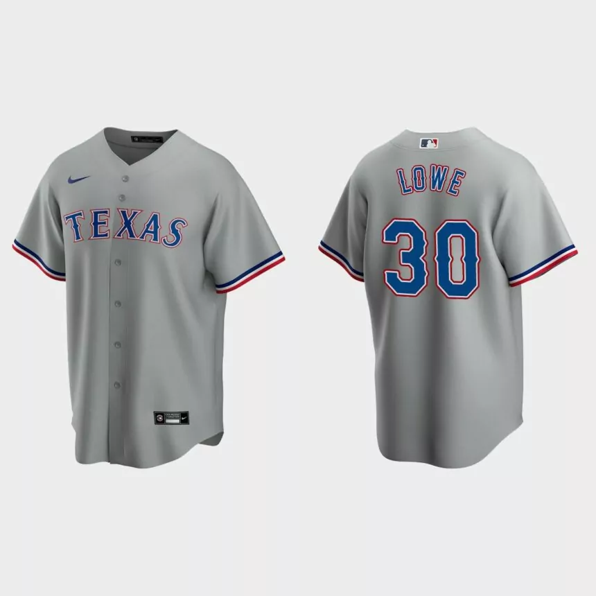 Texas Rangers Nathaniel Lowe Replica Road Jersey – Gray