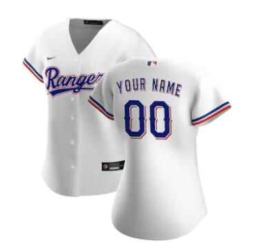 Texas Rangers Nike Women's Home Replica Custom Jersey White