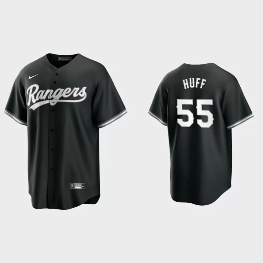 Texas Rangers Sam Huff 2021 All Black Fashion Replica Jersey – Black White