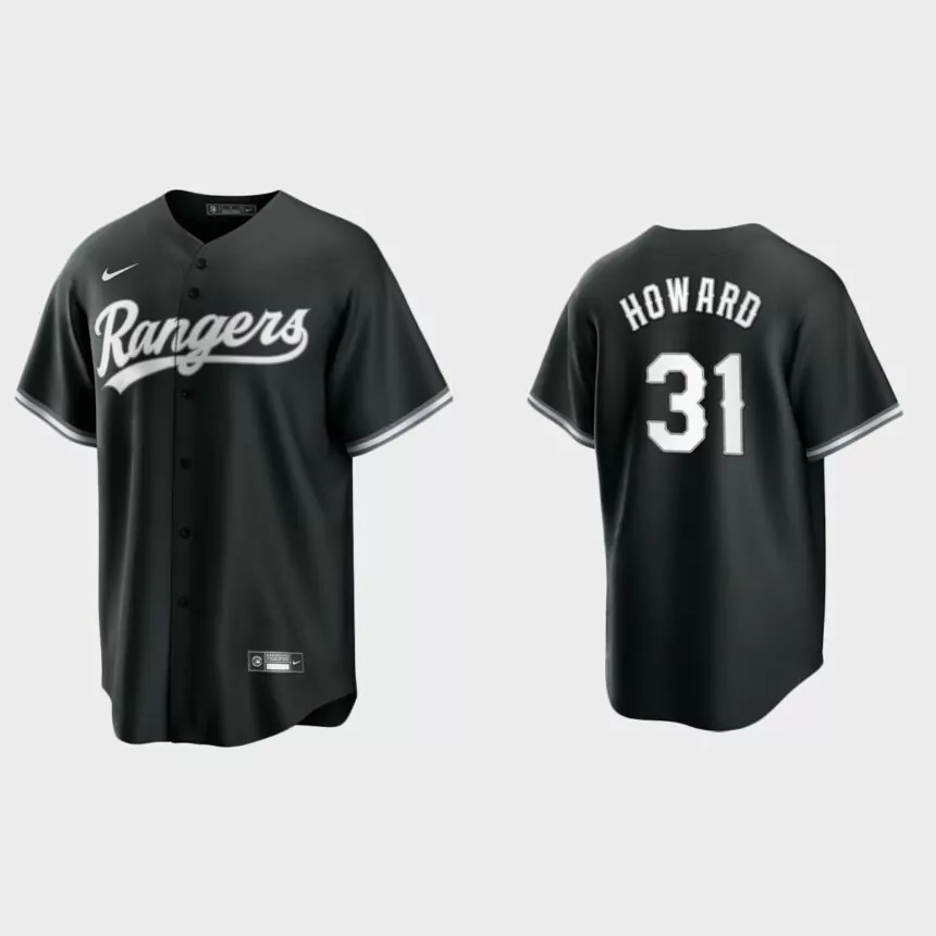 Texas Rangers Spencer Howard 2021 All Black Fashion Replica Jersey – Black White
