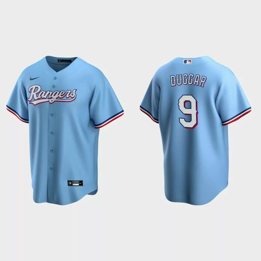 Texas Rangers Steven Duggar Replica Alternate Jersey – Light Blue
