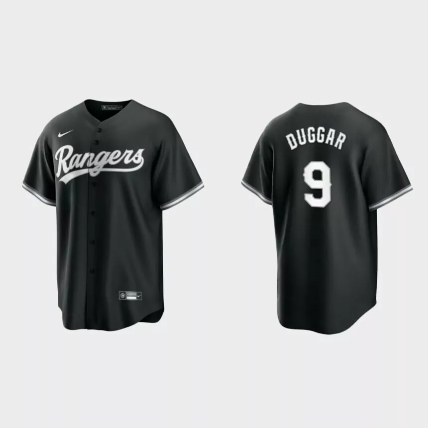 Texas Rangers Steven Duggar Replica Official Jersey – Black White