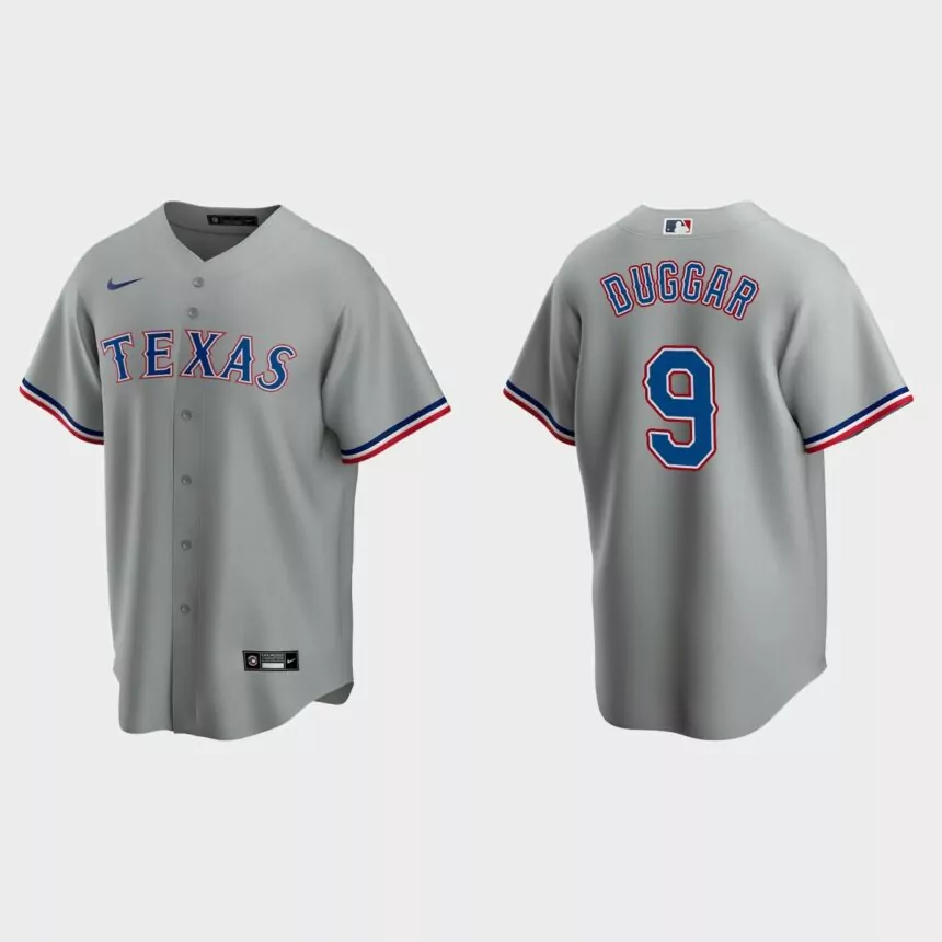Texas Rangers Steven Duggar Replica Road Jersey – Gray